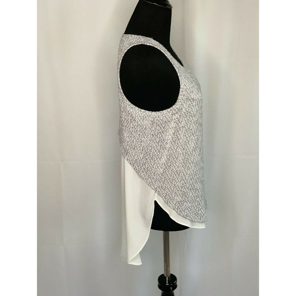 BAR III Gray White Layered Look Knit Tank Top XS - Picture 5 of 6